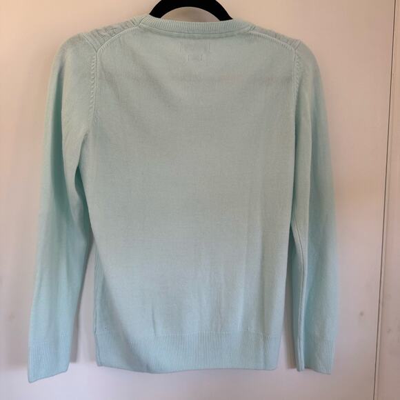 Van Heusen Womens Pale Teal Blue Crew Neck Cable Knit Sweater Size Small - Picture 2 of 7
